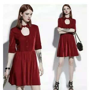 Rosetic Red Velvet Gothic Dress Size L Christmas Holiday